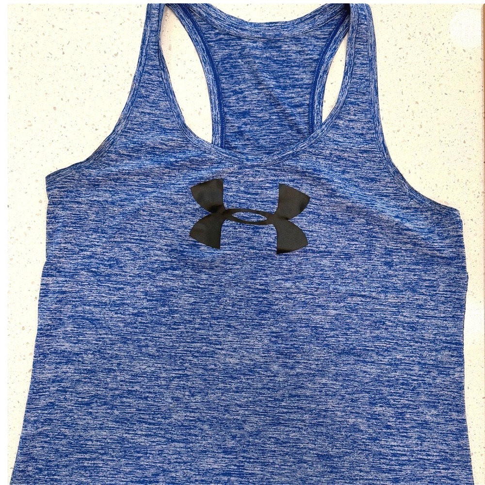 Under Armour Tank Top Womens Large Blue Excellent Athleisure 1279226 Space Dye